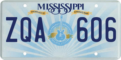 MS license plate ZQA606