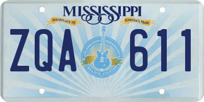 MS license plate ZQA611