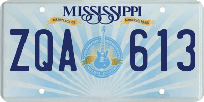MS license plate ZQA613
