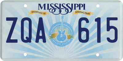 MS license plate ZQA615