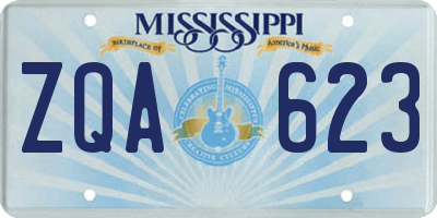 MS license plate ZQA623