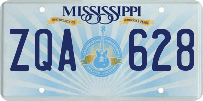 MS license plate ZQA628