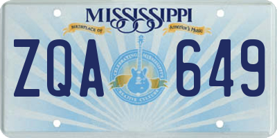 MS license plate ZQA649