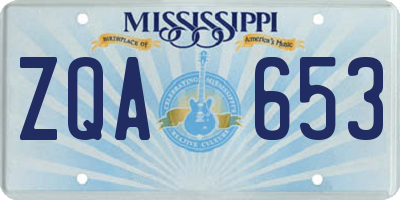 MS license plate ZQA653