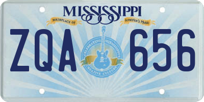 MS license plate ZQA656
