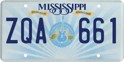 MS license plate ZQA661