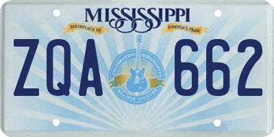 MS license plate ZQA662