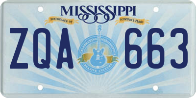 MS license plate ZQA663