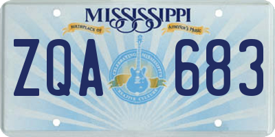 MS license plate ZQA683