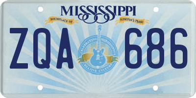 MS license plate ZQA686