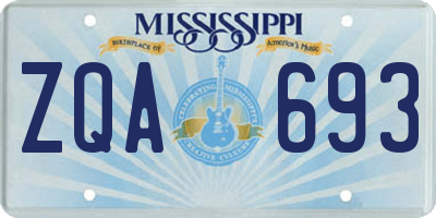 MS license plate ZQA693