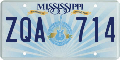 MS license plate ZQA714