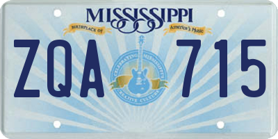 MS license plate ZQA715