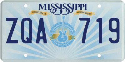 MS license plate ZQA719