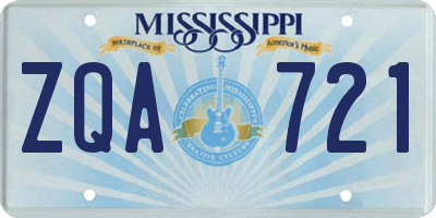 MS license plate ZQA721