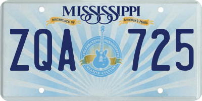 MS license plate ZQA725