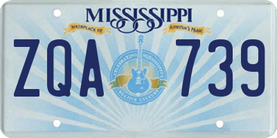MS license plate ZQA739