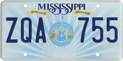 MS license plate ZQA755