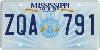 MS license plate ZQA791