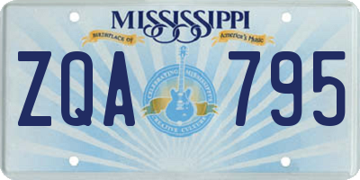 MS license plate ZQA795