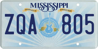 MS license plate ZQA805
