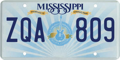 MS license plate ZQA809