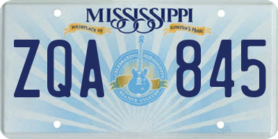 MS license plate ZQA845