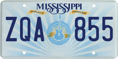 MS license plate ZQA855