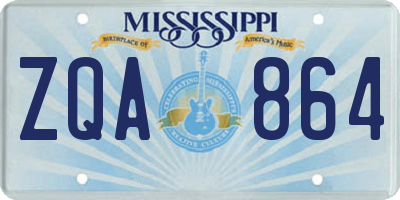 MS license plate ZQA864