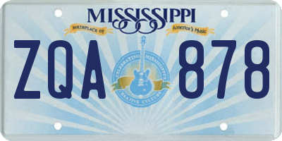 MS license plate ZQA878
