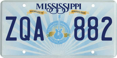 MS license plate ZQA882