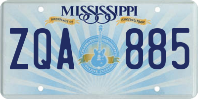 MS license plate ZQA885