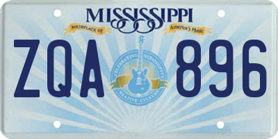 MS license plate ZQA896