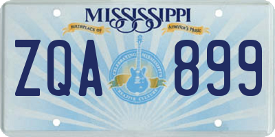 MS license plate ZQA899