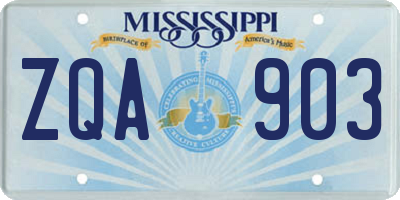 MS license plate ZQA903