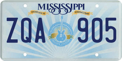 MS license plate ZQA905