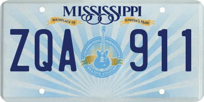 MS license plate ZQA911