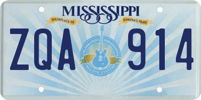 MS license plate ZQA914