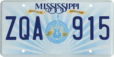 MS license plate ZQA915
