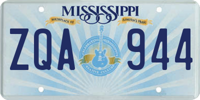 MS license plate ZQA944