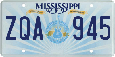 MS license plate ZQA945