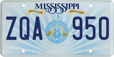 MS license plate ZQA950