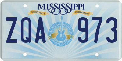 MS license plate ZQA973