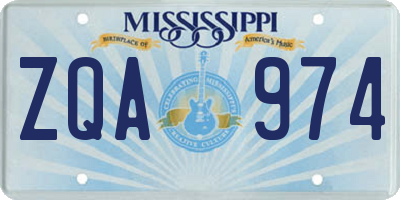 MS license plate ZQA974