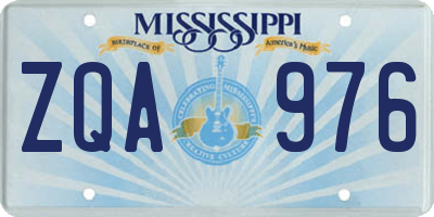 MS license plate ZQA976