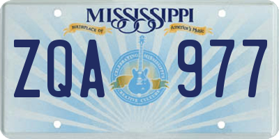 MS license plate ZQA977