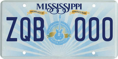 MS license plate ZQB000