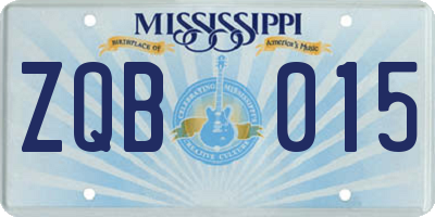 MS license plate ZQB015