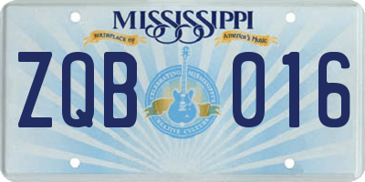 MS license plate ZQB016