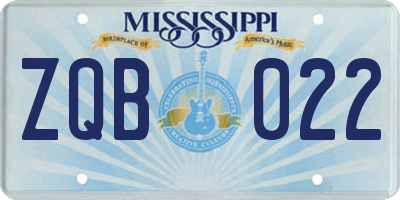 MS license plate ZQB022